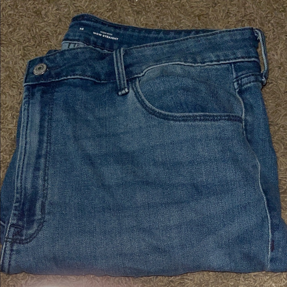 Old Navy Blue High-Rise straight Jeans